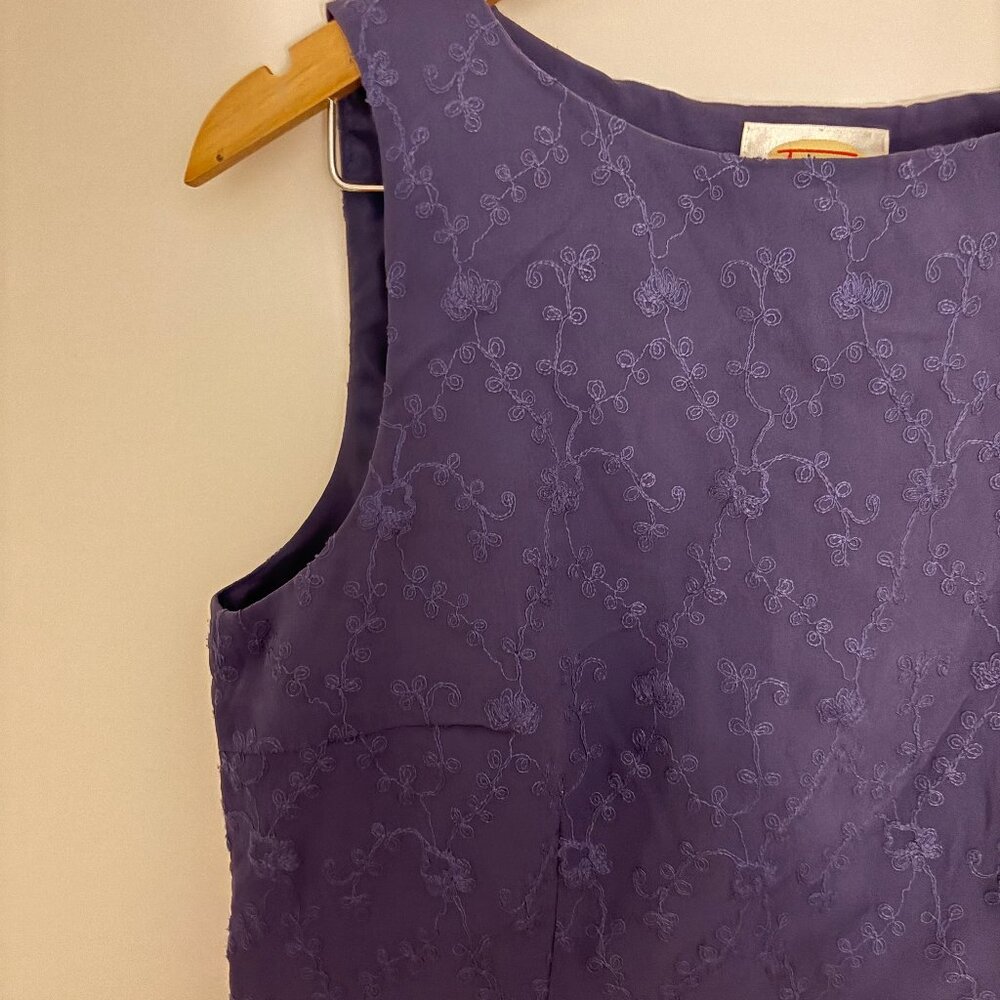 Vintage purple floral silk top